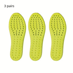 3 Pairs Men's Deodorizing Insoles Soft Shock-Absorbing Popcorn Sole