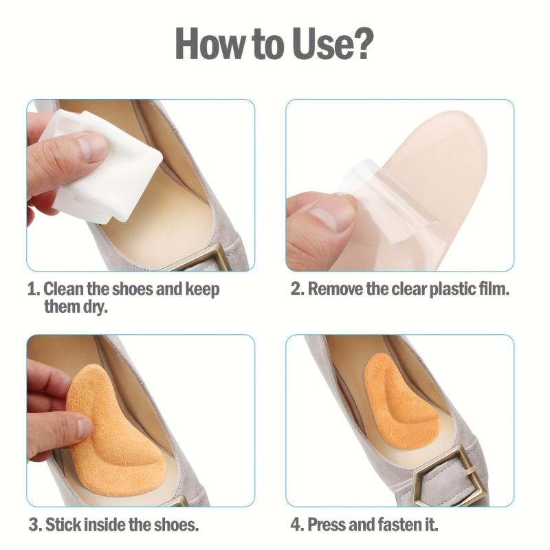 Arch Support Pads 4 Pairs Adhesive Shoe Inserts For Flat Feet