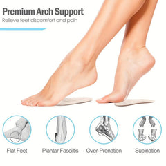 Arch Support Pads 4 Pairs Adhesive Shoe Inserts For Flat Feet