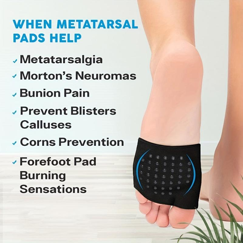 Metatarsal Sleeve Pads Gel Ball of Foot Cushions & Compression Fabric