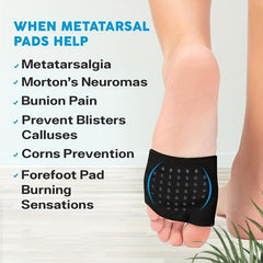 Metatarsal Sleeve Pads Gel Ball of Foot Cushions & Compression Fabric