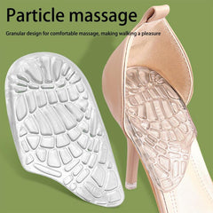 Transparent Heel Pad Gel Particle Back Cushion Velvet Cloth Foot Massage