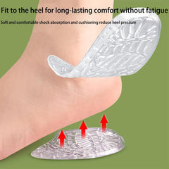 Transparent Heel Pad Gel Particle Back Cushion Velvet Cloth Foot Massage