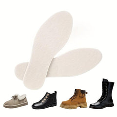 2pcs Double Pack Felt Insoles Warm Winter Sweat absorbent Breathable Soft