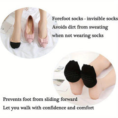 Non slip Double Footed Half Socks Seamless Toe Box