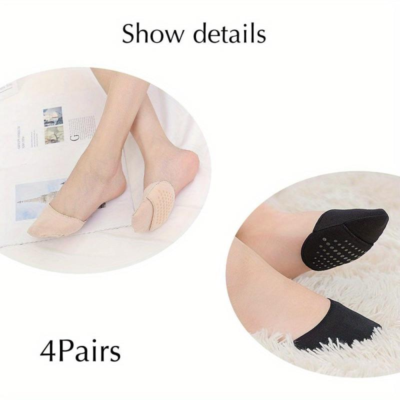 Non slip Double Footed Half Socks Seamless Toe Box