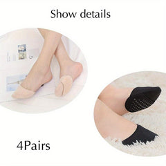 Non slip Double Footed Half Socks Seamless Toe Box