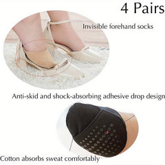 Non slip Double Footed Half Socks Seamless Toe Box