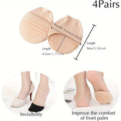 Non slip Double Footed Half Socks Seamless Toe Box