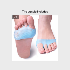 2pcs Soft Silicone Insoles Honeycomb Forefoot Reusable Shoe Cushion