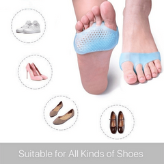 2pcs Soft Silicone Insoles Honeycomb Forefoot Reusable Shoe Cushion