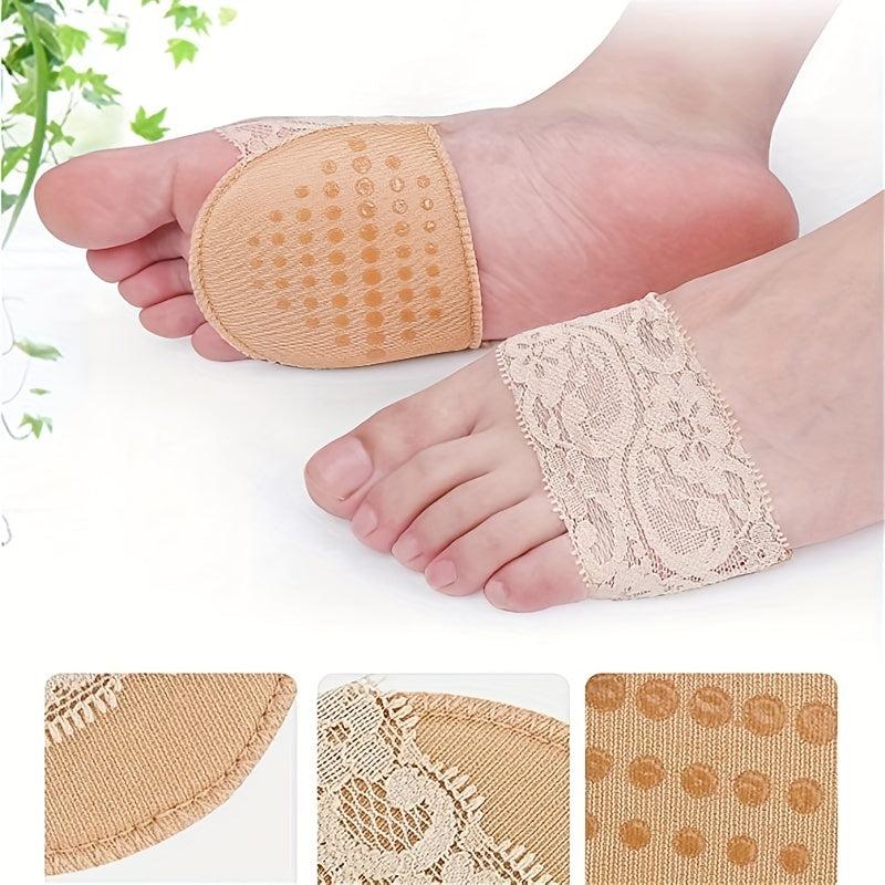 Women's Lace Invisible Forefoot Pads Anti Slip Toe Socks
