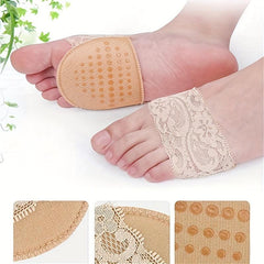 Women's Lace Invisible Forefoot Pads Anti Slip Toe Socks