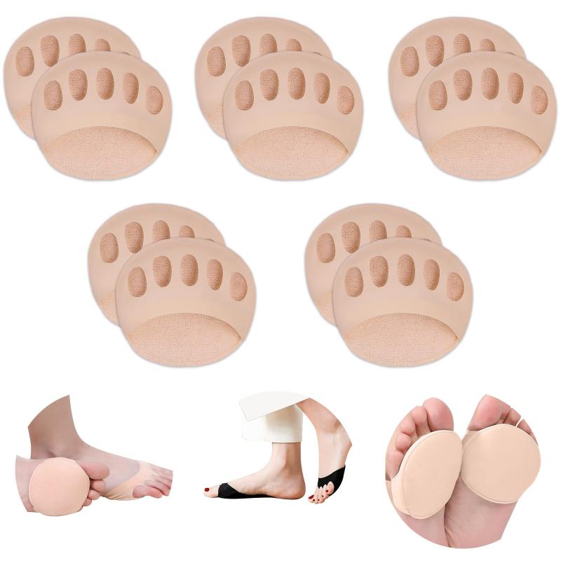 5 Pairs Foot Cushions Honeycomb Fabric Metatarsal Pads Invisible Socks Pads