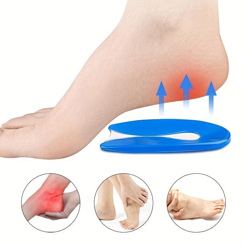 1pair U-shaped Heel Pad Gel Shock-absorbing Insole Anti-slip Self-adhesive