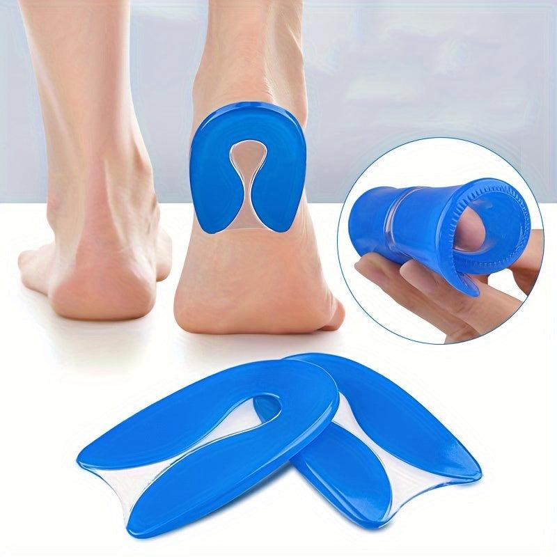 1pair U-shaped Heel Pad Gel Shock-absorbing Insole Anti-slip Self-adhesive