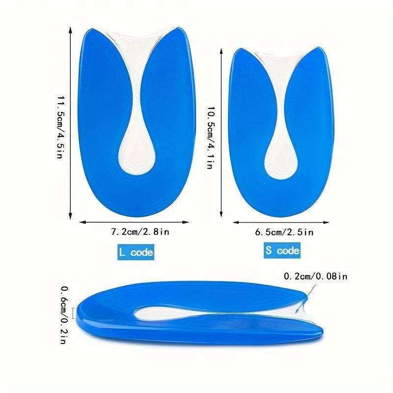 1pair U-shaped Heel Pad Gel Shock-absorbing Insole Anti-slip Self-adhesive