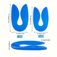 1pair U-shaped Heel Pad Gel Shock-absorbing Insole Anti-slip Self-adhesive
