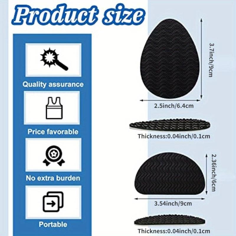 Non Skid Shoe Pads Self Adhesive Shoe Grips Anti Slip Noise Reduction Cushion