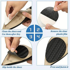 Non Skid Shoe Pads Self Adhesive Shoe Grips Anti Slip Noise Reduction Cushion