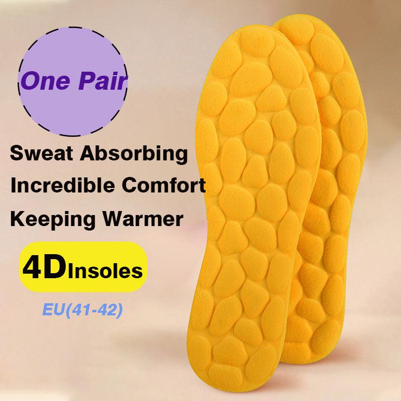 4D Cobblestone Massage Thermal Insoles - Self-Heated & Sweat Absorbing