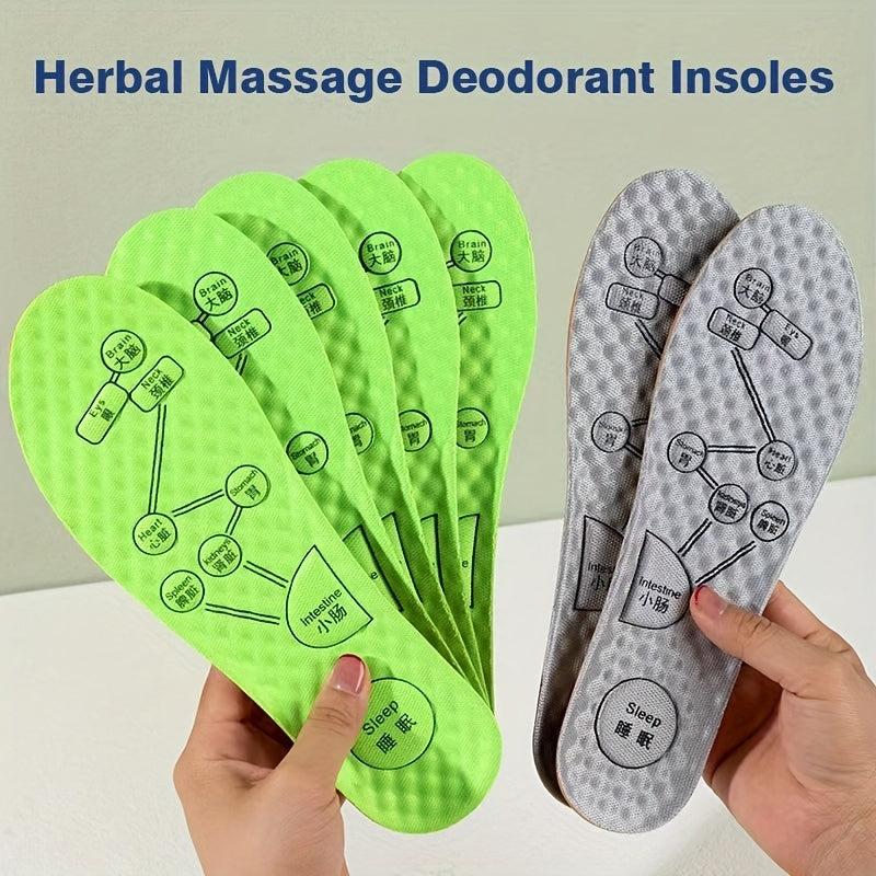 Unisex Herbal Massage Sport Insoles Sweat Absorbing Cushion Arch Support Pads