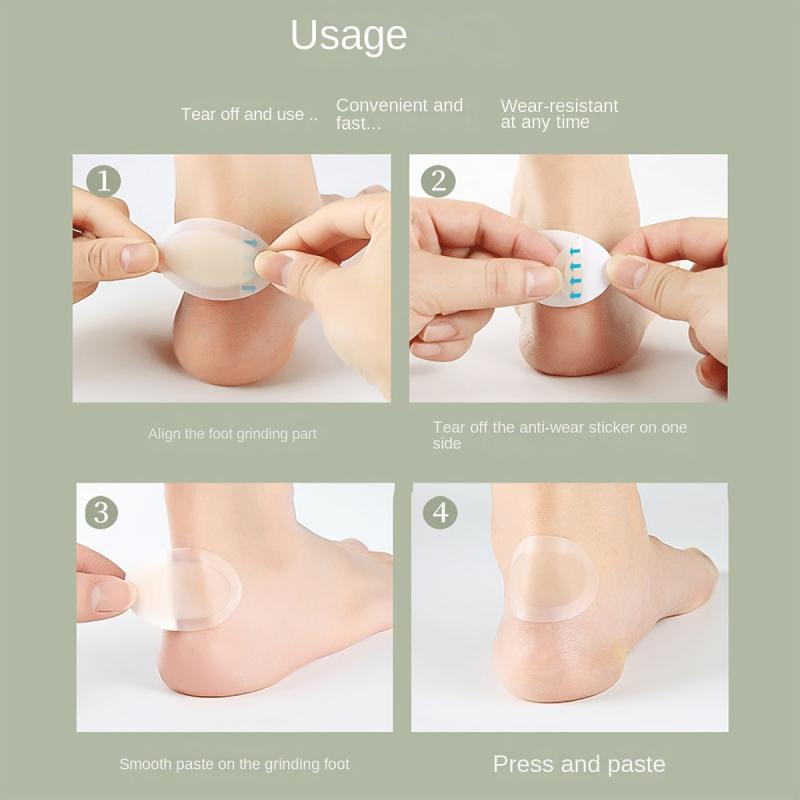 10pcs Half Size Invisible Gel Heel Stickers for Women's Shoes