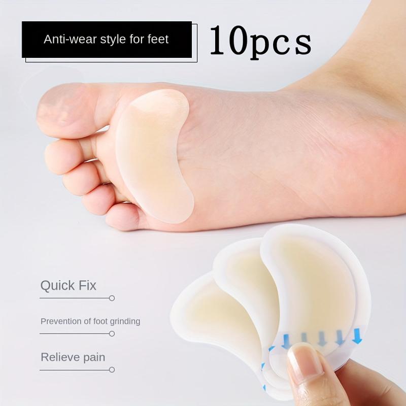 10pcs Half Size Invisible Gel Heel Stickers for Women's Shoes