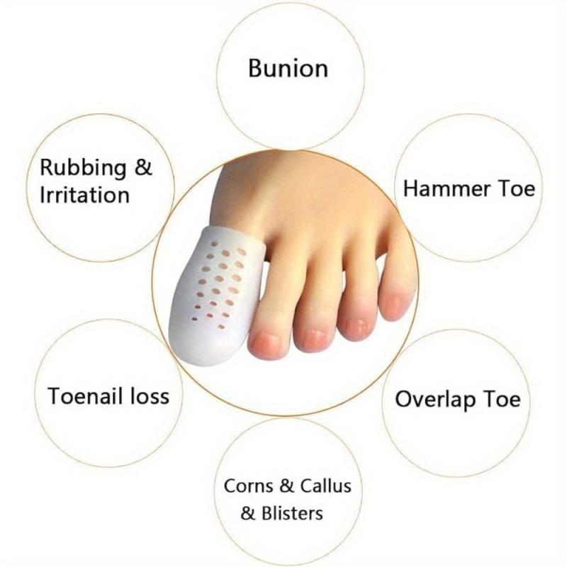 10 Pcs Toe Protector Sleeves with Holes for Relief from Toe Issues
