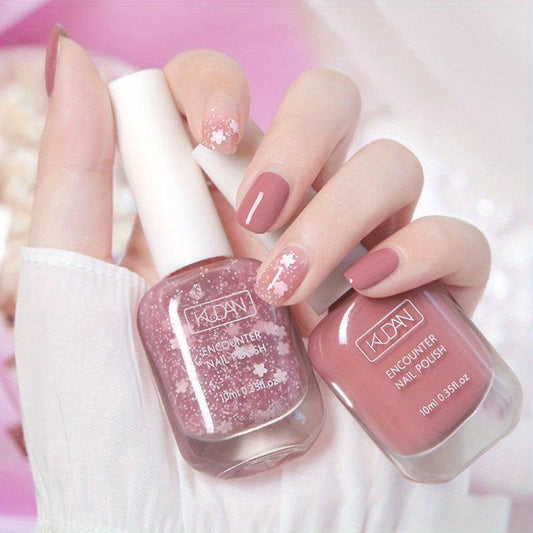 2 Pack Water Based Nail Polish Quick Dry Long Lasting Peel Off 10ml