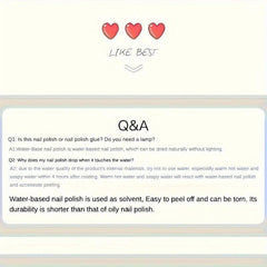 Quick Dry Peel Off Nail Polish 12ml Long Lasting Water Based Formula