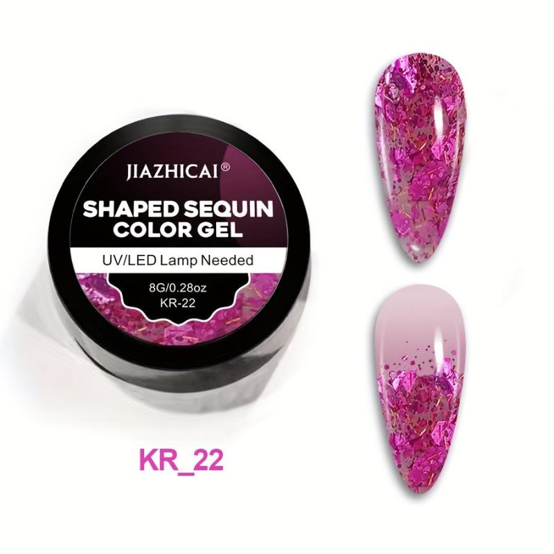 Sequin Gel Nail Polish 8g Formaldehyde & Lead-Free DIY Manicures Long Lasting