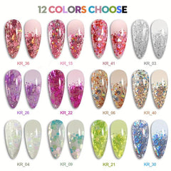 Sequin Gel Nail Polish 8g Formaldehyde & Lead-Free DIY Manicures Long Lasting