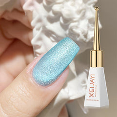 Xieji UV Gel Nail Polish Heart Pattern Shimmer Round Shape