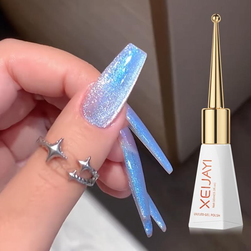 XIEJIAYI UV Gel Nail Polish Heart Patterned Shimmery Finish
