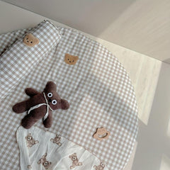Cotton Bear Plaid Baby Round Mattress Floor Mat