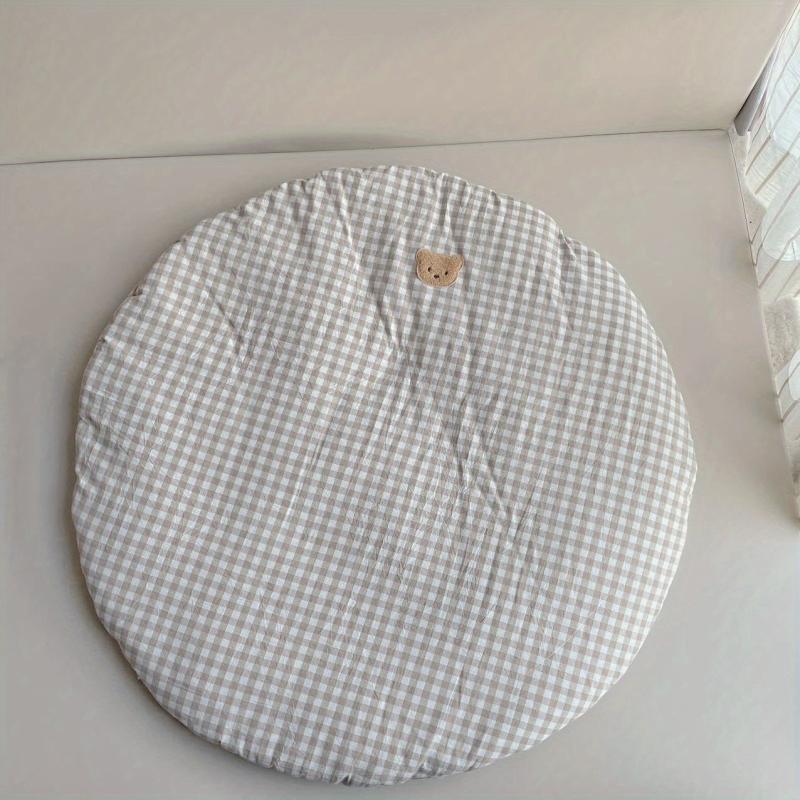 Cotton Bear Plaid Baby Round Mattress Floor Mat
