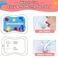 Inflatable Tummy Time Mat For Babies Pink