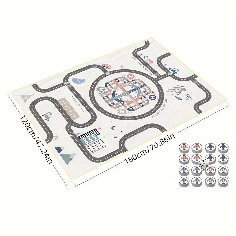 Foldable Baby Play Mat Crawling Carpet Puzzle Mat with Cartoon Activity Rug