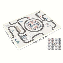 Foldable Baby Play Mat Crawling Carpet Puzzle Mat with Cartoon Activity Rug