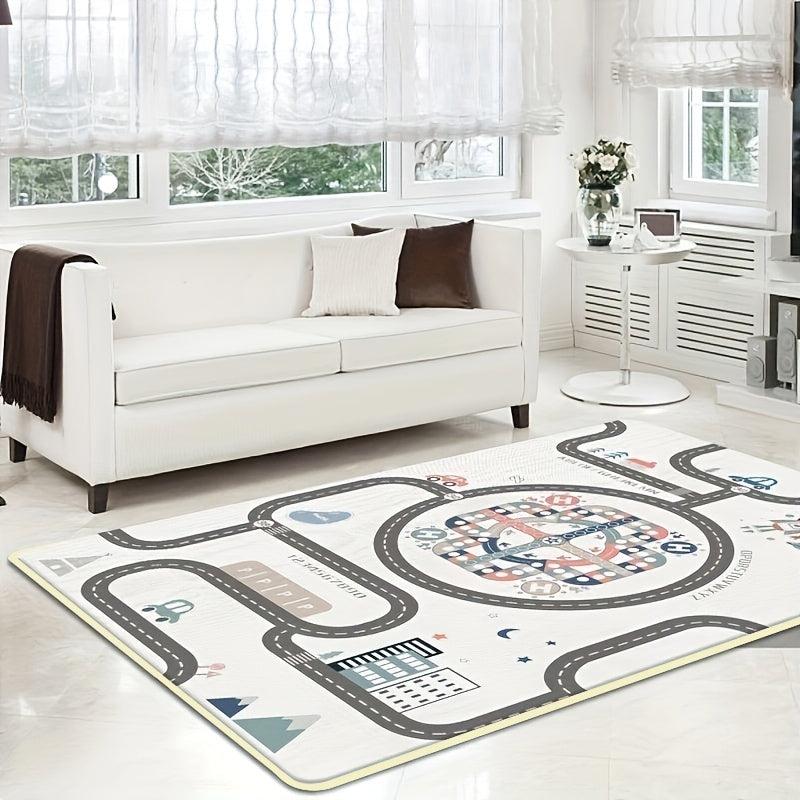 Foldable Baby Play Mat Crawling Carpet Puzzle Mat with Cartoon Activity Rug