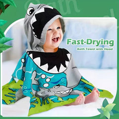Kids Hooded Bath Towel Soft & Absorbent Quick Dry