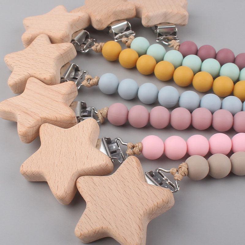Stylish Beech Pacifier Clip for Secure Attachment