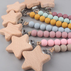 Stylish Beech Pacifier Clip for Secure Attachment