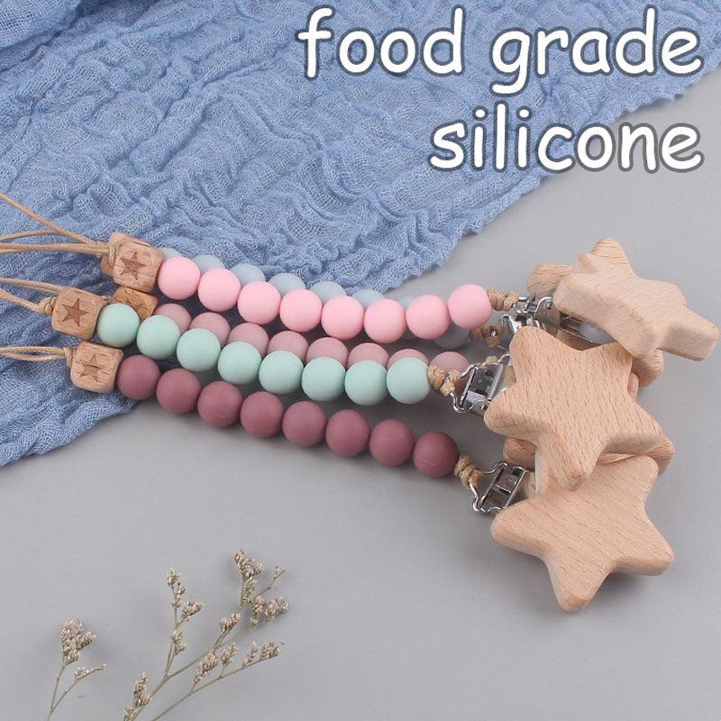 Stylish Beech Pacifier Clip for Secure Attachment