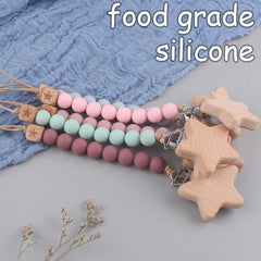 Stylish Beech Pacifier Clip for Secure Attachment
