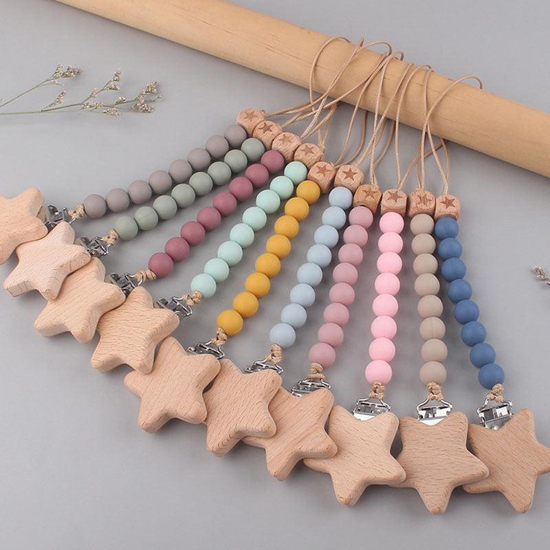 Stylish Beech Pacifier Clip for Secure Attachment