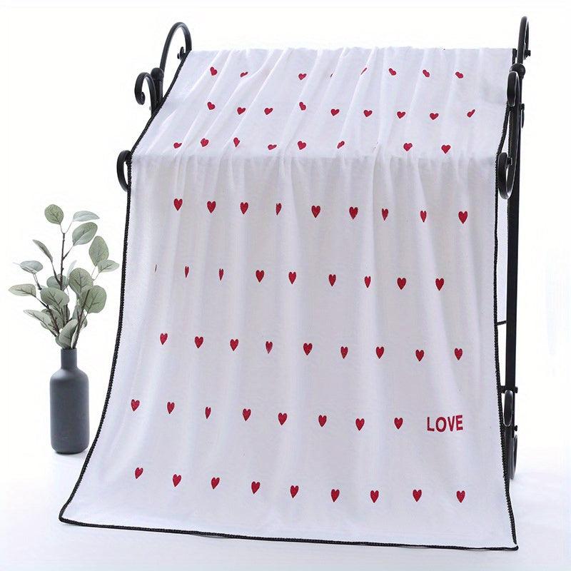 Kids Swimming Pool Towel Soft Baby Bath Towel Love Print Pattern Microfiber Beac