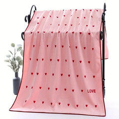Kids Swimming Pool Towel Soft Baby Bath Towel Love Print Pattern Microfiber Beac