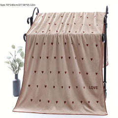 Kids Swimming Pool Towel Soft Baby Bath Towel Love Print Pattern Microfiber Beac
